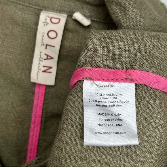 Anthropologie Dolan Utility Jacket Cropped Linen Cropped Moss Green Size L - Picture 13 of 13